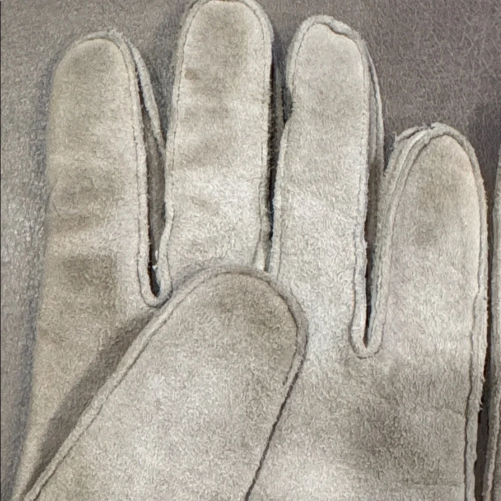 Mid Century Gemsco Taupe Suede Driving Gloves Size 7.5